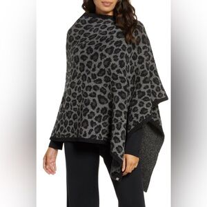 Barefoot Dreams CozyChic Leopard Print Poncho One Size